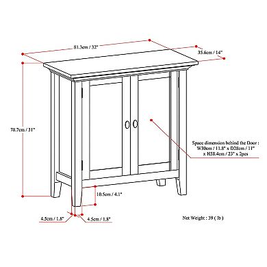 Simpli Home Redmond Low Storage Cabinet