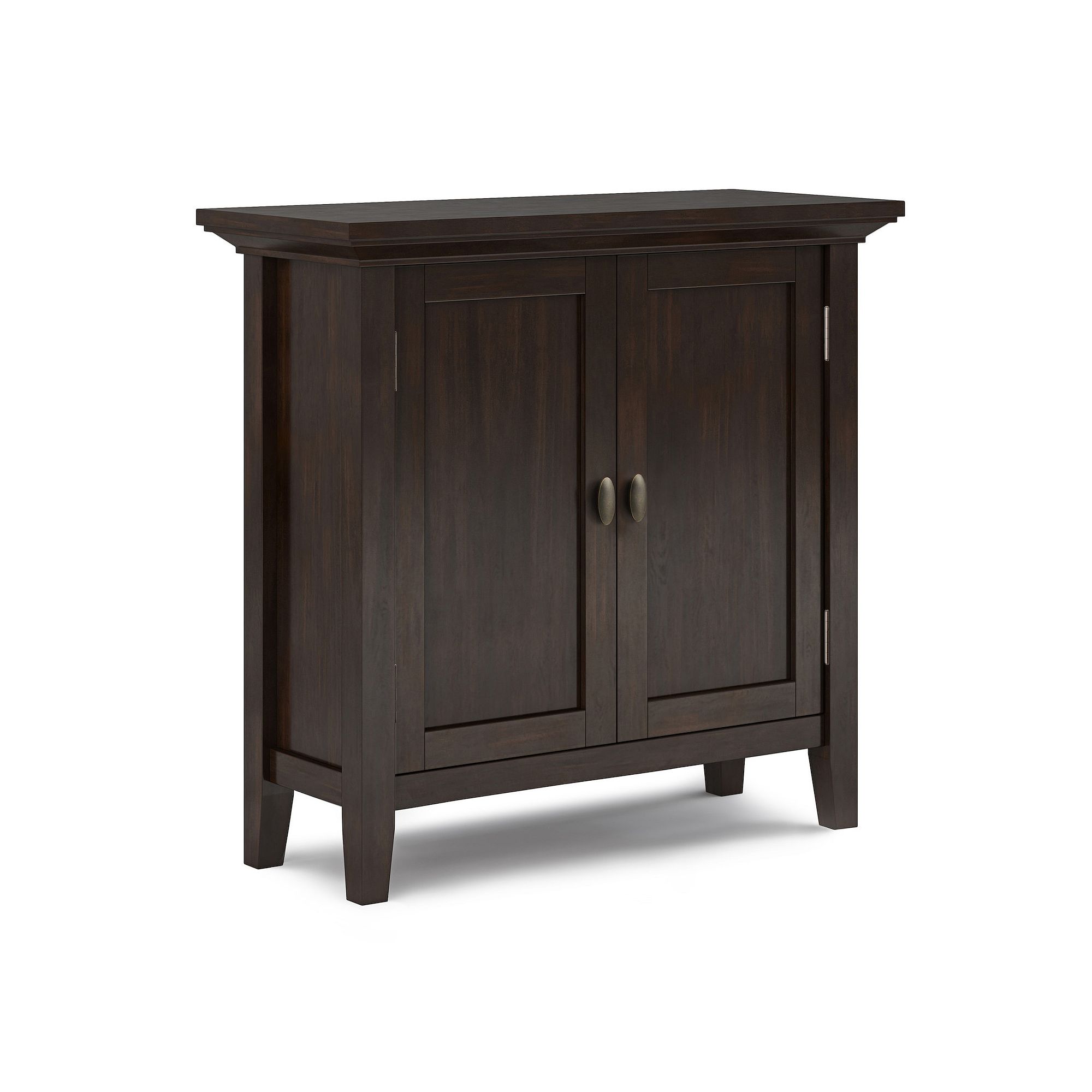 Simpli Home Redmond Low Storage Cabinet, Brunette Brown