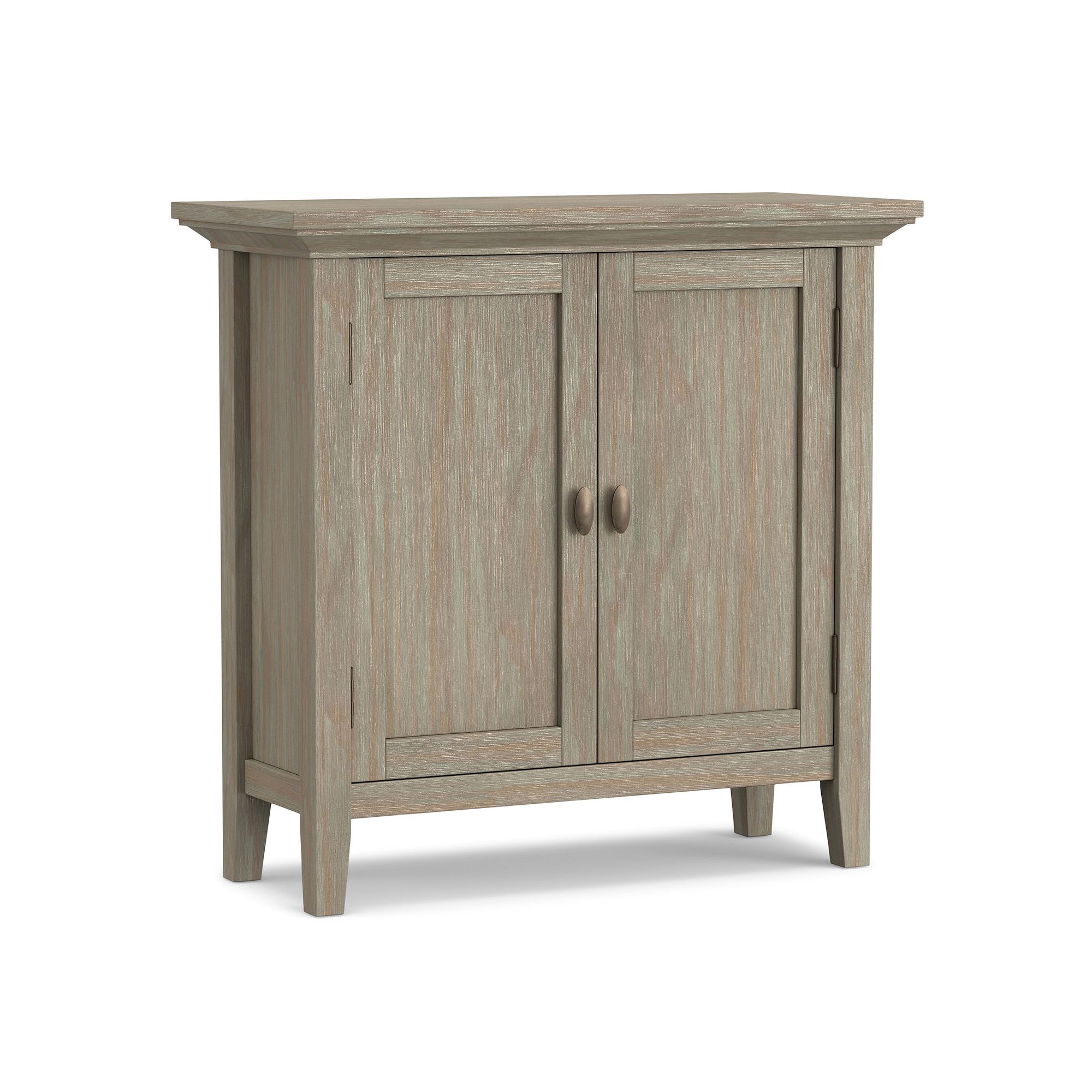 Simpli Home Redmond Low Storage Cabinet, Distressed Gray