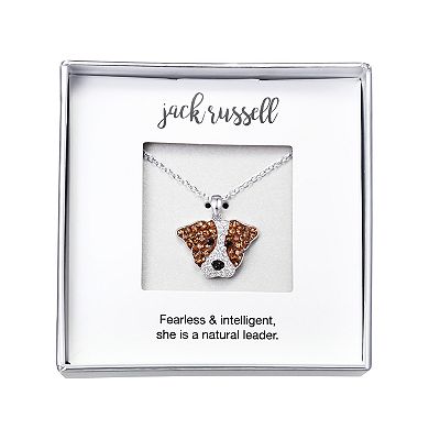 Crystal Collective Silver-Plated Crystal Jack Russell Terrier Dog Pendant Necklace
