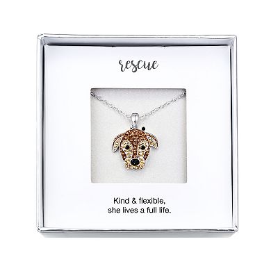 Crystal Collective Silver-Plated Crystal Rescue Dog Pendant Necklace