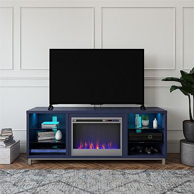 Ameriwood Home Lumina Deluxe Fireplace TV Stand
