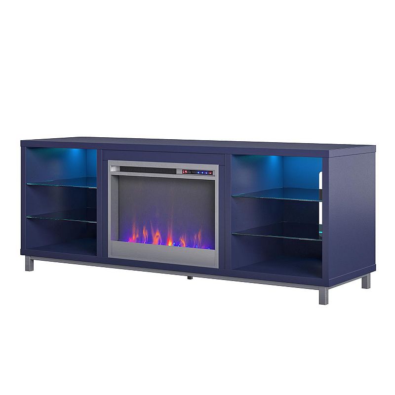 Ameriwood Home Lumina Deluxe Fireplace TV Stand, Blue
