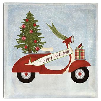 Fine Art Canvas Christmas Scooter Beth Albert Canvas Wall Art