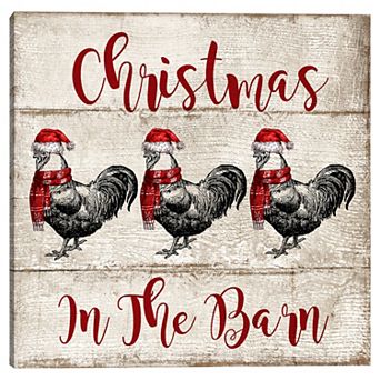 Fine Art Canvas Christmas in the Barn Canvas Wall Art