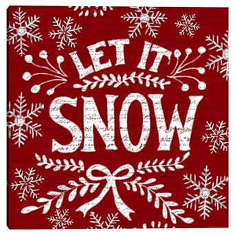 Fine Art Canvas Holiday Let It Snow Canvas Wall Art