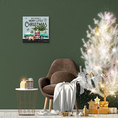 Fine Art Canvas "Have Yourself a Merry Little Christmas" Wagon Wall Art