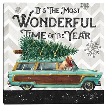 Fine Art Canvas Christmas Wagon Wonderful Canvas Wall Art