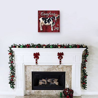 Master Piece Farm Christmas Cow Canvas Wall Art