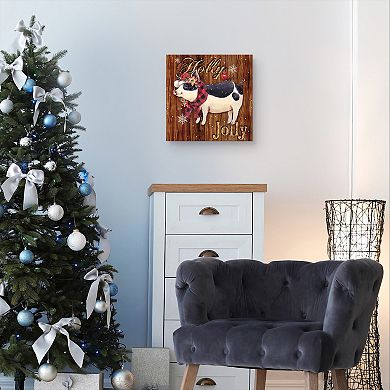 Master Piece Farm Christmas Pig Canvas Wall Art