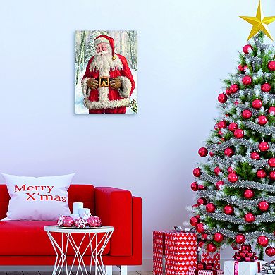 Fine Art Canvas Jolly Santa Christmas Canvas Wall Art