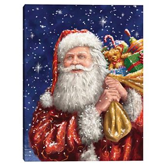 Fine Art Canvas Santa Bag Christmas Canvas Wall Art