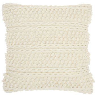 Mina Victory Life Styles Woven Stripes 18 in Square Throw Pillow