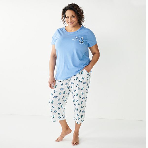 Plus Size Croft & Barrow® Eyelet Pajama Top & Pajama Capris Set