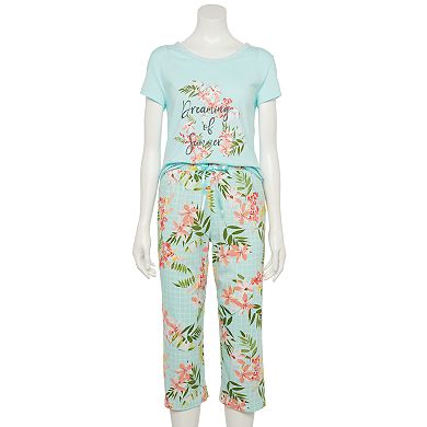 Women's Croft & Barrow® Eyelet Pajama Top & Pajama Pants Set