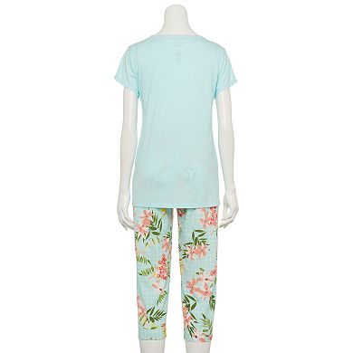 Women's Croft & Barrow® Eyelet Pajama Top & Pajama Pants Set