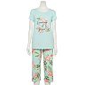 Petite Croft & Barrow® Eyelet Pajama Top & Pajama Pants Set