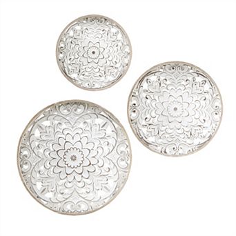 Madison Park Medallion Trio Wood Floral 3 pc Wall Decor Set