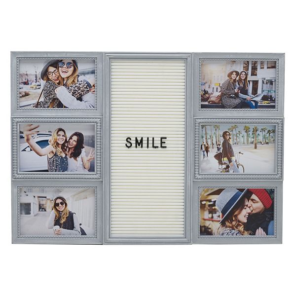 Melannco 6Opening 4" x 6" Collage Frame & Letterboard Wall Decor