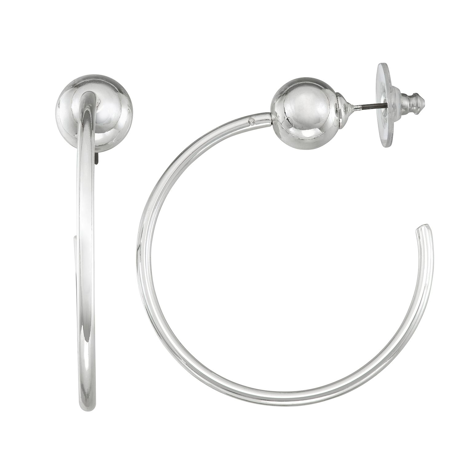 nine west silver hoop earrings