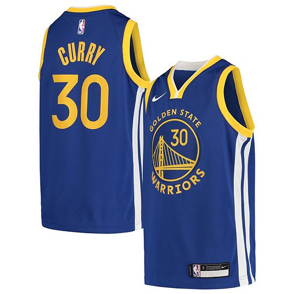 Men's Golden State Warriors Stephen Curry adidas Royal Player Swingman Road  Jersey