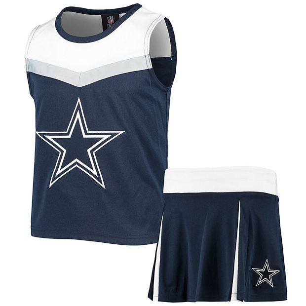 Youth Girls Navy Dallas Cowboys Two-Piece Spirit Cheerleader Set