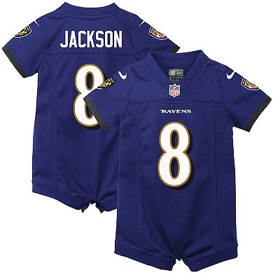 Newborn & Infant Nike Lamar Jackson Purple Baltimore Ravens Romper Jersey
