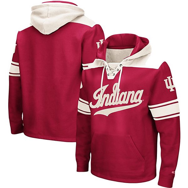 Men's Colosseum Crimson Indiana Hoosiers 2.0 Lace-Up Pullover Hoodie