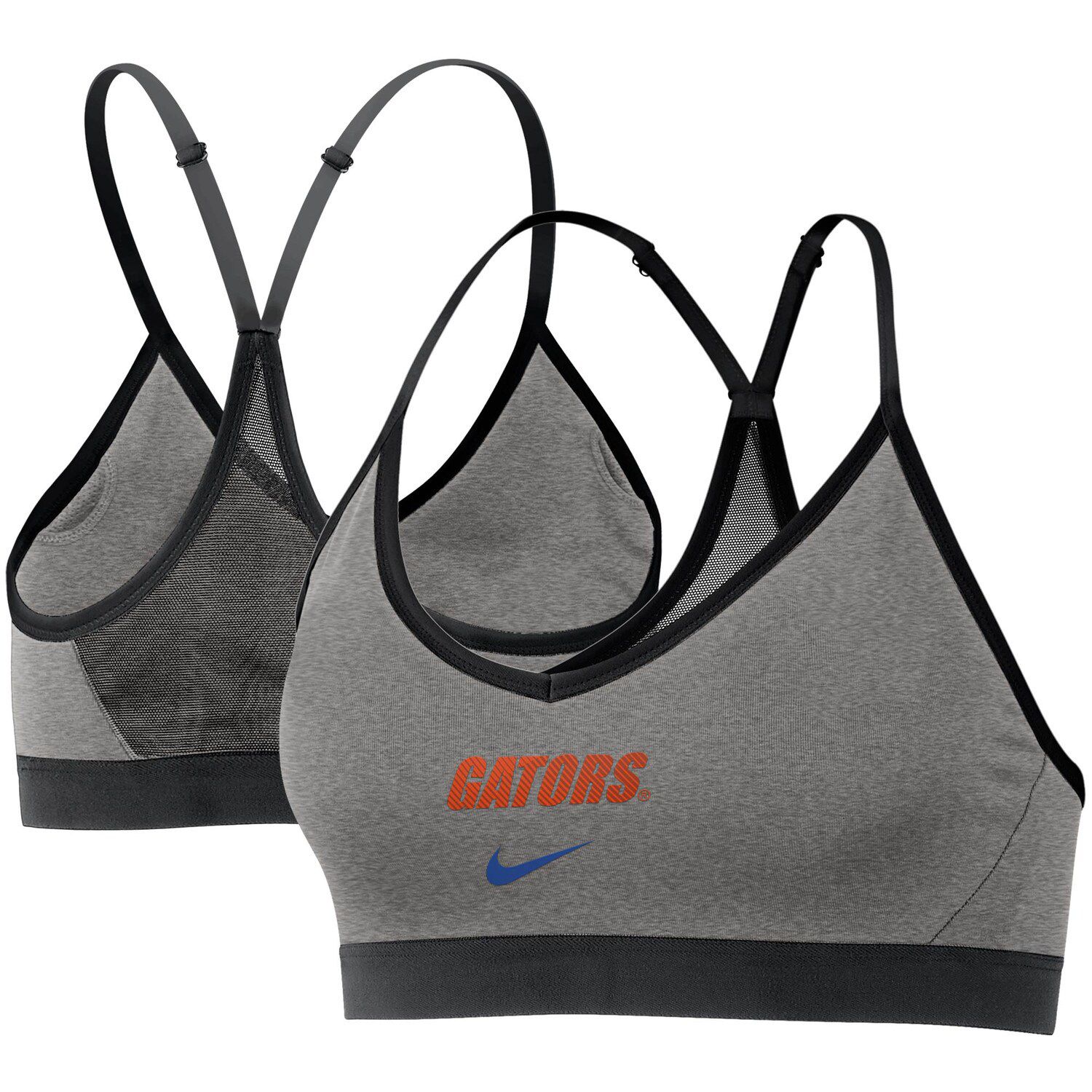 gray nike sports bra