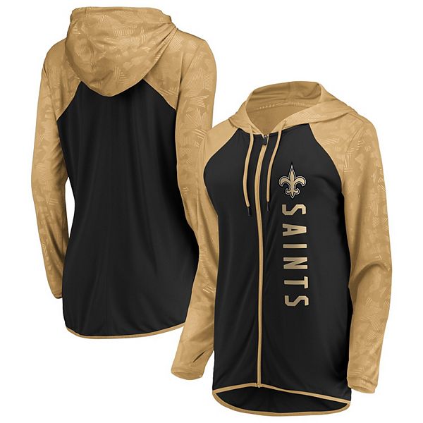 Women's Fanatics Branded Black New Orleans Saints Forever Fan Logo Full-Zip  Hoodie