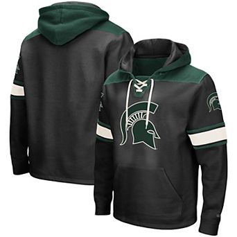 Men's Colosseum Black Michigan State Spartans 2.0 Lace-Up Pullover Hoodie