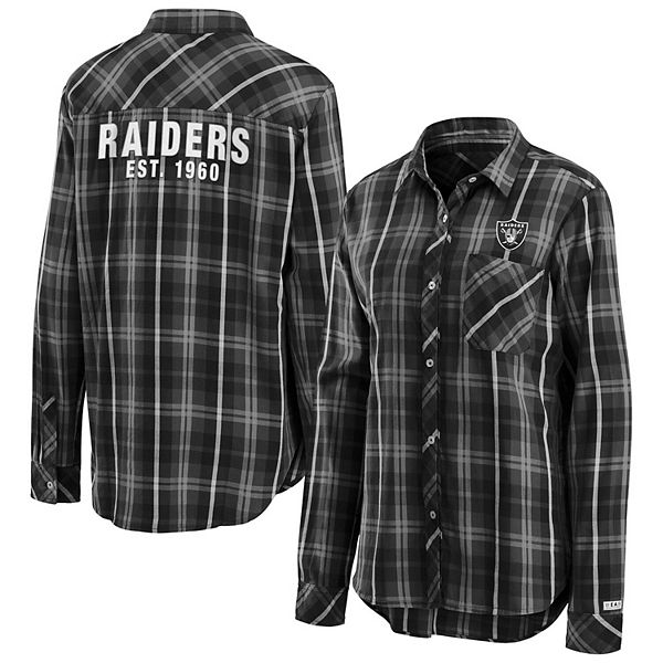 Women's Wear by Erin Andrews Black Las Vegas Raiders Button-Up Shirt Jacket Size: Small