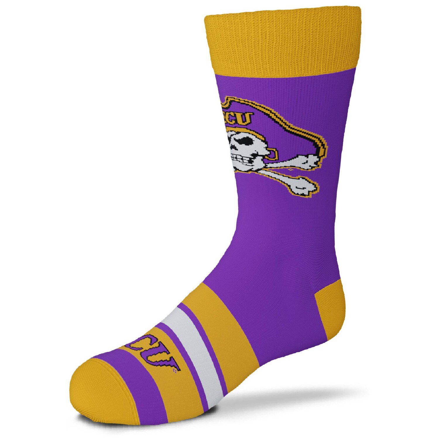 Image for Unbranded Youth For Bare Feet ECU Pirates Mascot Madness Crew Socks at Kohl's.