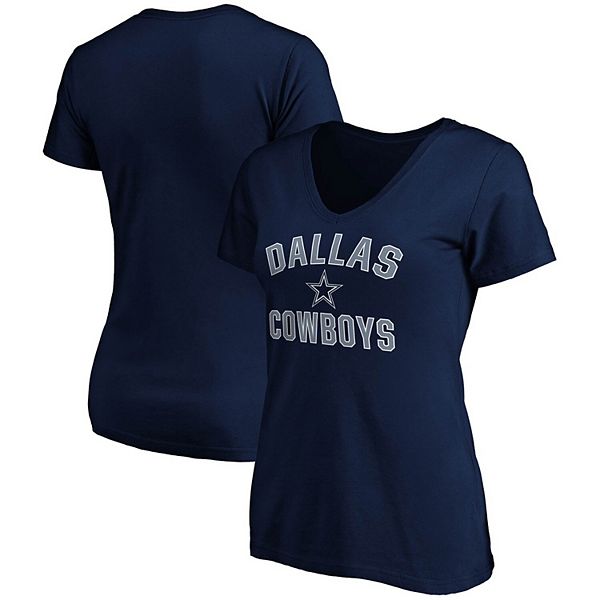 Women's Fanatics Branded Navy Dallas Cowboys Victory Arch V-Neck T-Shirt