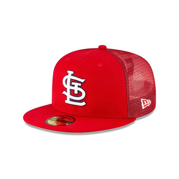 Men's New Era Red St. Louis Cardinals Speed Golfer Trucker Snapback Hat