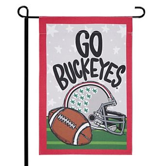 Ohio State Buckeyes 12'' x 18'' Team Helmet & Ball Garden Flag