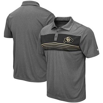 Men's Colosseum Heathered Charcoal Colorado Buffaloes Wordmark Smithers Polo