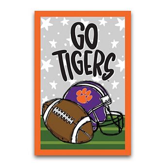 Clemson Tigers 12'' x 18" Team Helmet & Ball Garden Flag