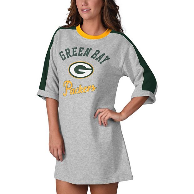 Women's G-III 4Her by Carl Banks Heathered Gray Green Bay Packers