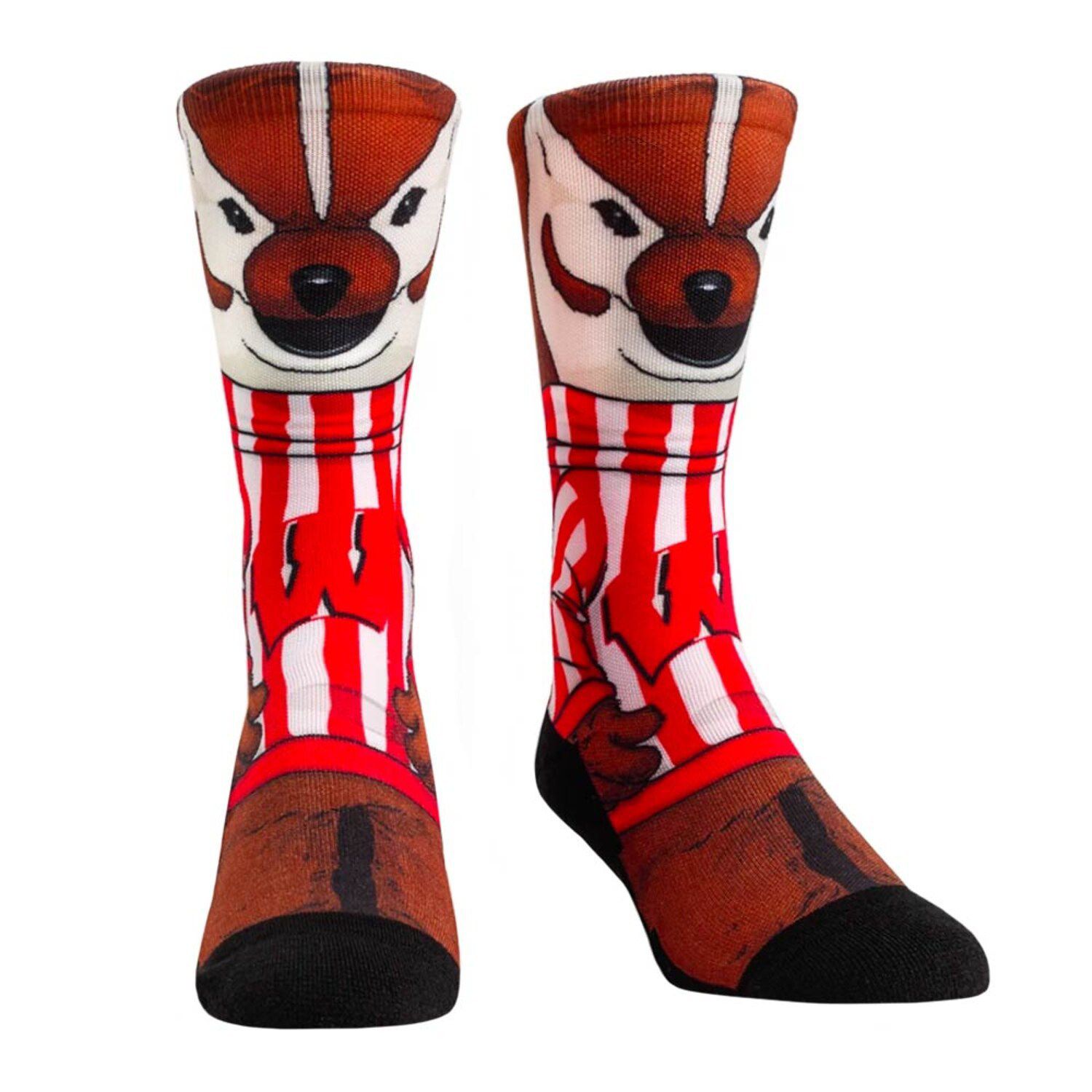 Image for Unbranded Men's Rock Em Socks Wisconsin Badgers HyperOptic Mascot Crew Socks at Kohl's.