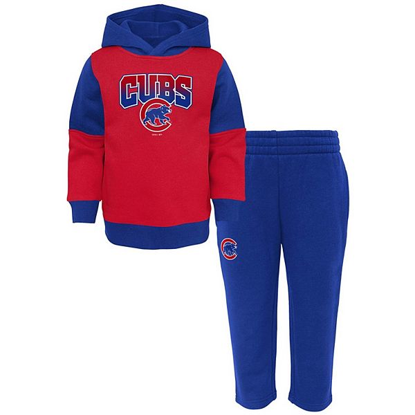 Infant Red/Royal Chicago Cubs Sideline Fleece Pullover Hoodie