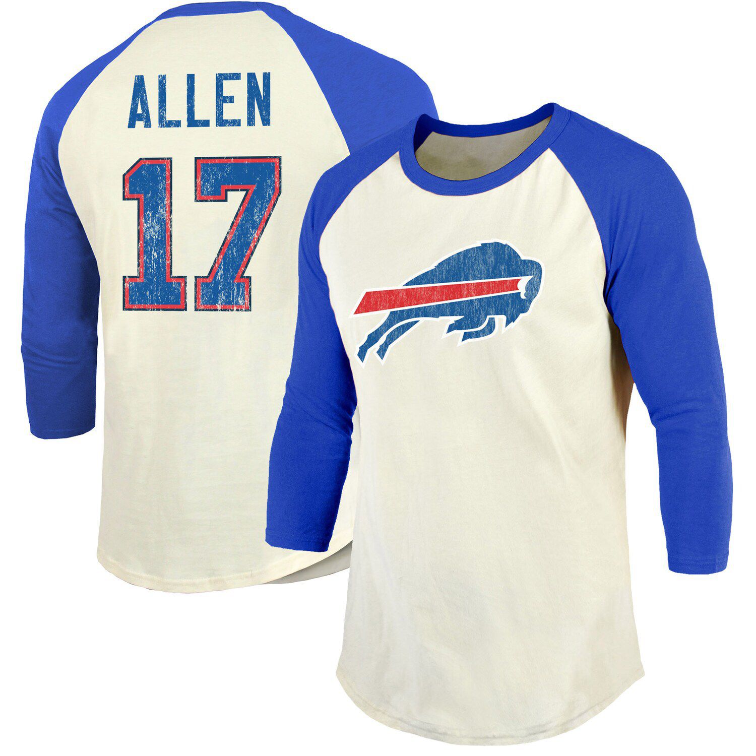 Majestic Women's Threads Josh Allen Royal, White Buffalo Bills Drip-Dye  Player Name and Number Tri-Blend Crop T-shirt