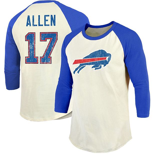 Men's Fanatics Branded Josh Allen Cream/Royal Buffalo Bills Vintage Player  Name & Number Raglan 3/4-Sleeve T-Shirt