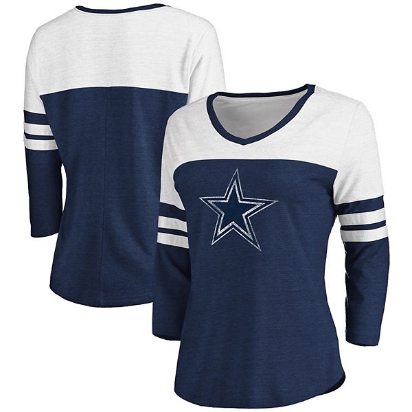 Women's Fanatics Branded White Dallas Cowboys Plus Size Star Scoop Neck  T-Shirt