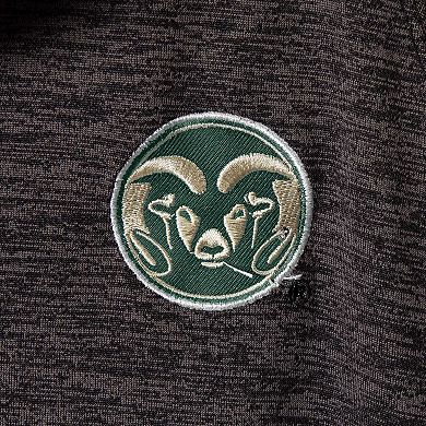 Men's Colosseum Heathered Black Colorado State Rams Logo Down Swing Polo