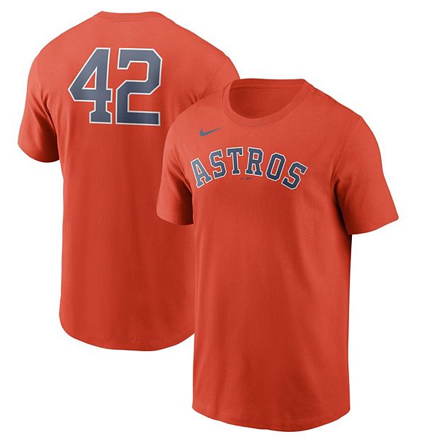 Men's Nike Orange Houston Astros Jackie Robinson Day Team 42 T-Shirt