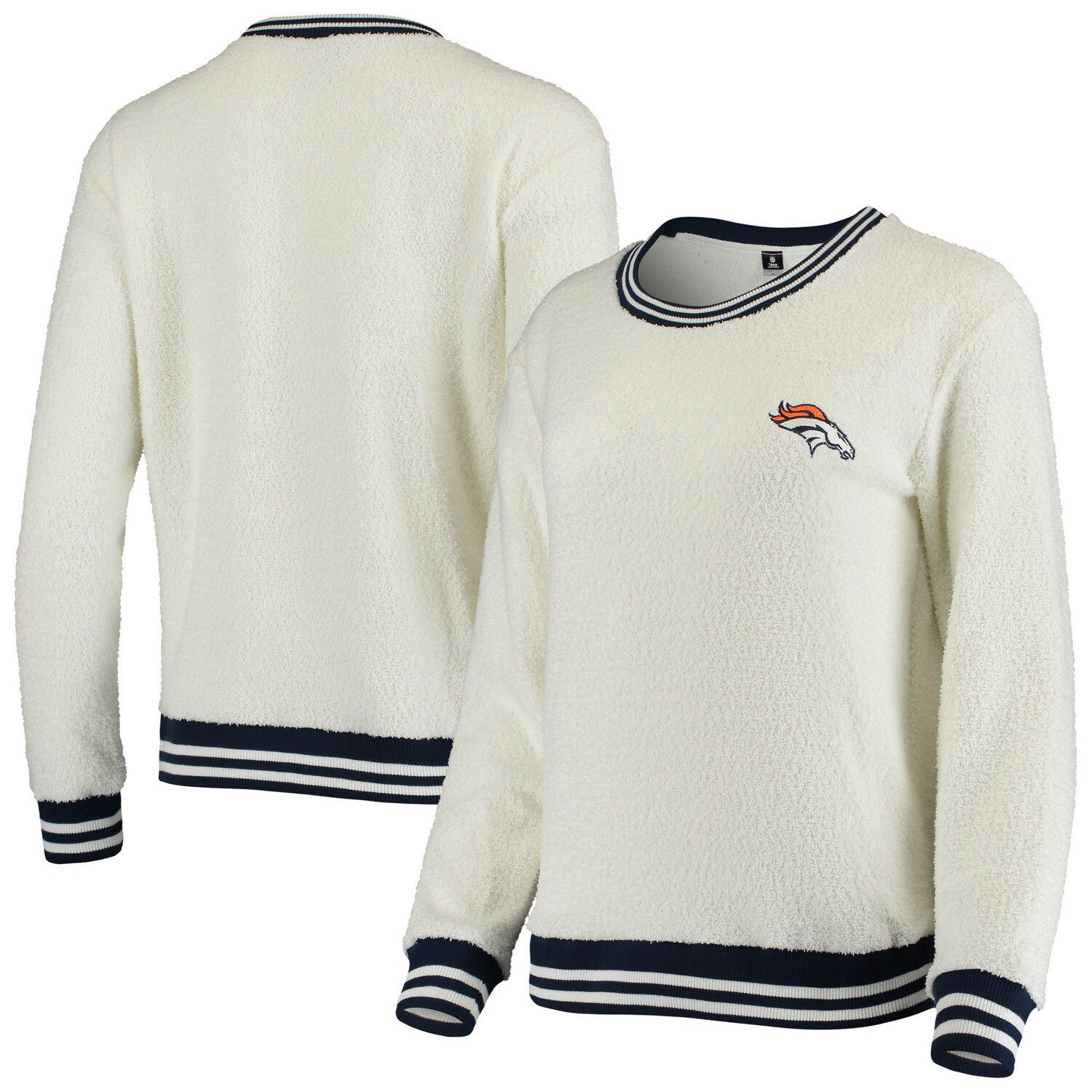 Image for Unbranded Women's Concepts Sport Cream/Navy Denver Broncos Granite Knit Pullover Sweatshirt at Kohl's.