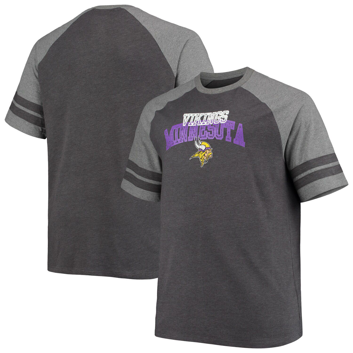 Outerstuff Juniors Heathered Gray Minnesota Vikings All Striped Up Raglan Long  Sleeve T-Shirt