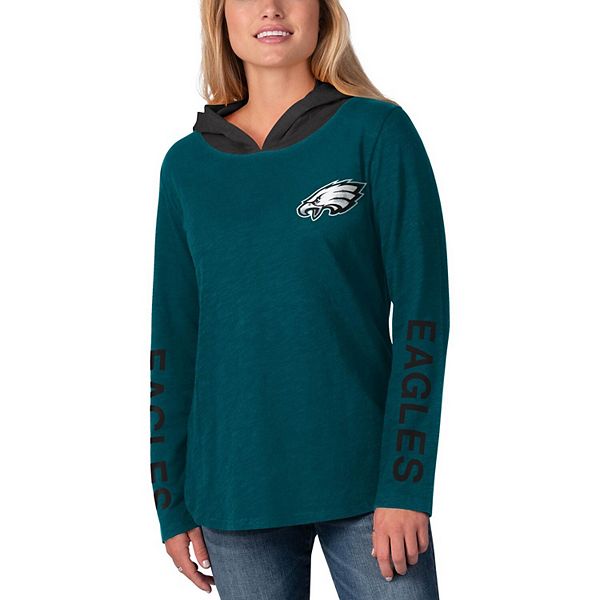 Philadelphia Eagles Tommy Hilfiger Women's Becca Drop Shoulder Pullover  Hoodie - Midnight Green