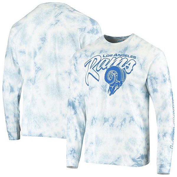 Junk Food Los Angeles Rams Long Sleeve Tie Dye Crewneck Tee